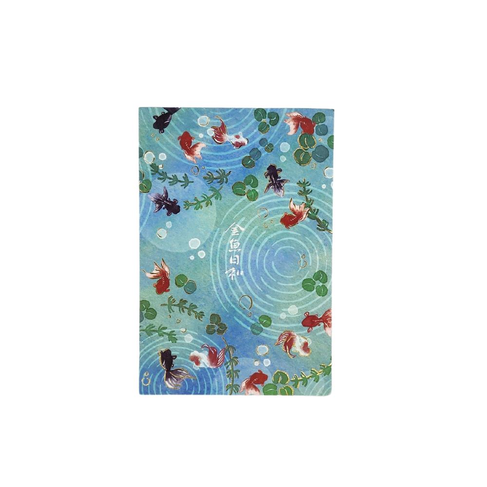 Block notes tema pesci rossi 8 fogli in cartoncino illustrati