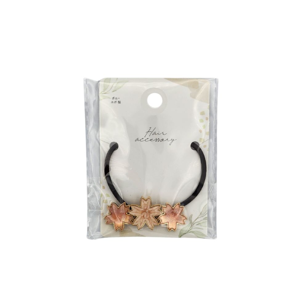 elastico per capelli sakura tre fiori rosa