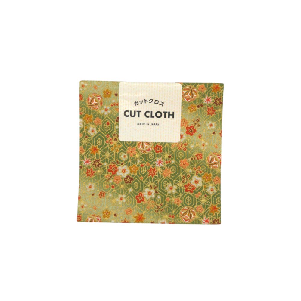 kimono fabrics 35x30cm design stagioni giapponesi verde