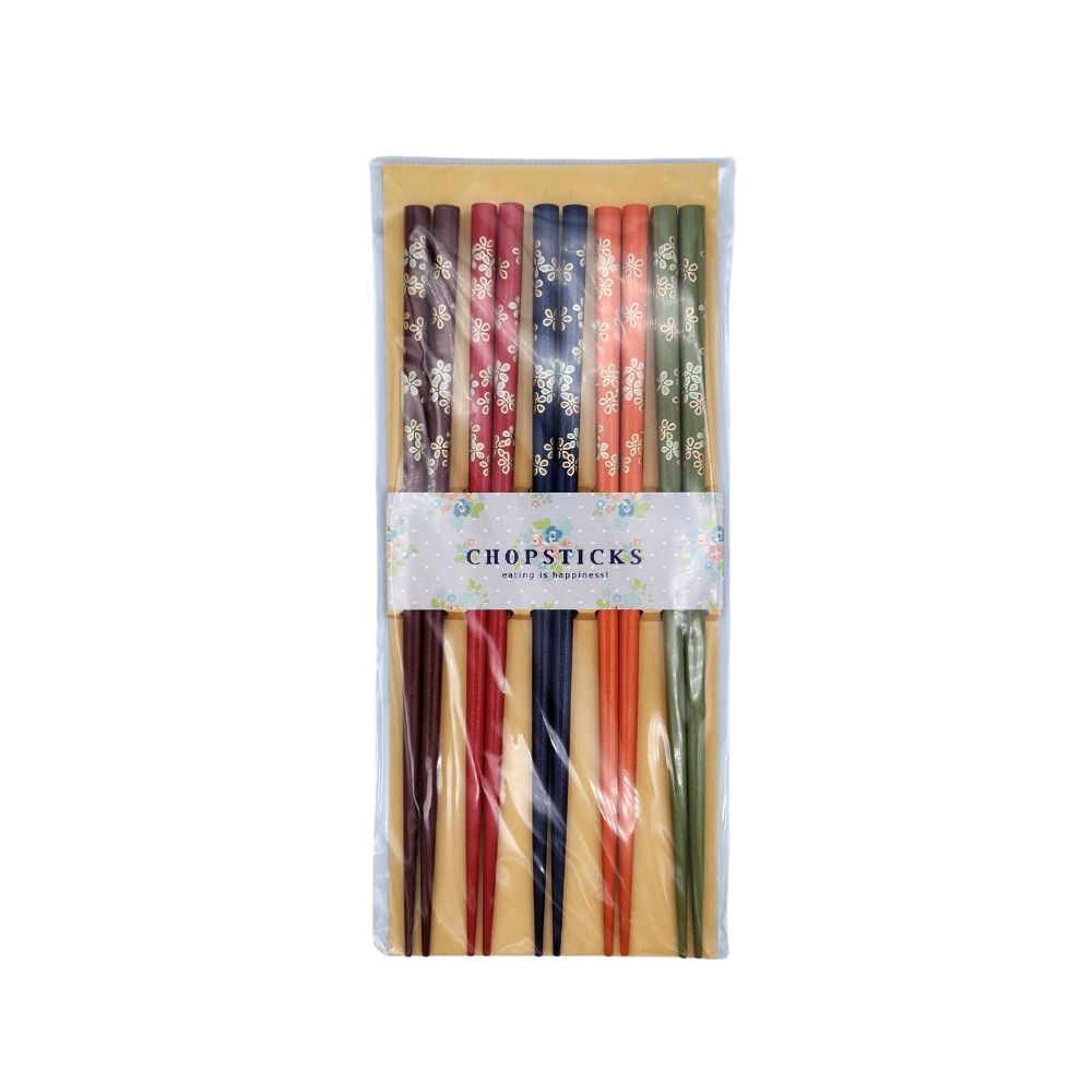 set-da-5-di-bacchette-giapponesi-colorate-con-fiori-di-ciliegio set da 5 di bacchette giapponesi colorate con fiori di ciliegio