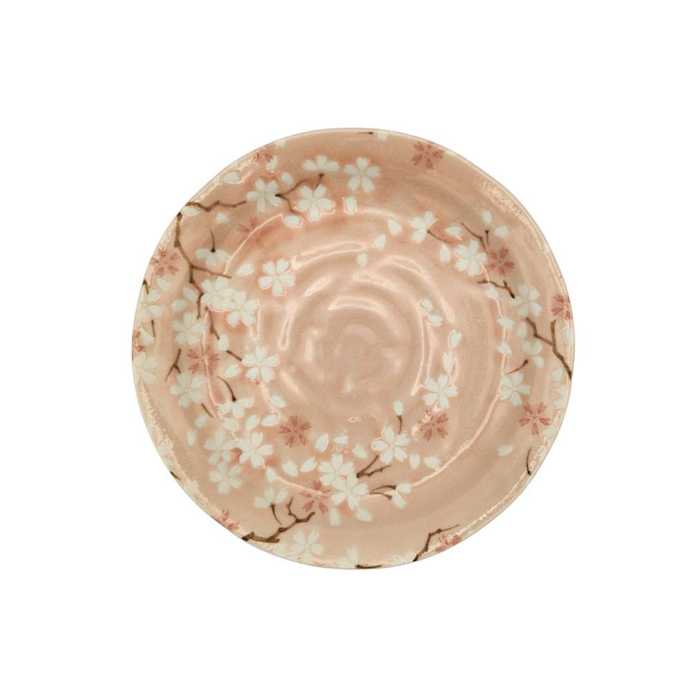 piatto-in-ceramica-giapponese-con-rami-di-ciliegio-diametro-19-cm-rosa piatto in ceramica giapponese con rami di ciliegio diametro 19 cm rosa
