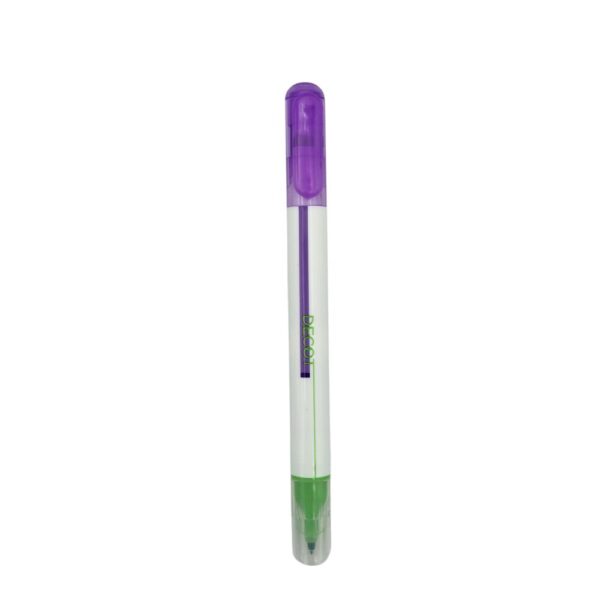 evidenziatore decot punta doppia colori sovrascrivibili violetto verde