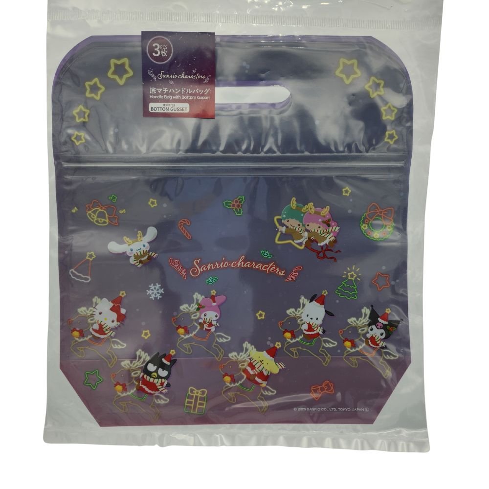 buste-regalo-natalizie-sanrio-con-manico-e-zip-richiudibile-3-pezzi buste regalo natalizie sanrio con manico e zip richiudibile 3 pezzi